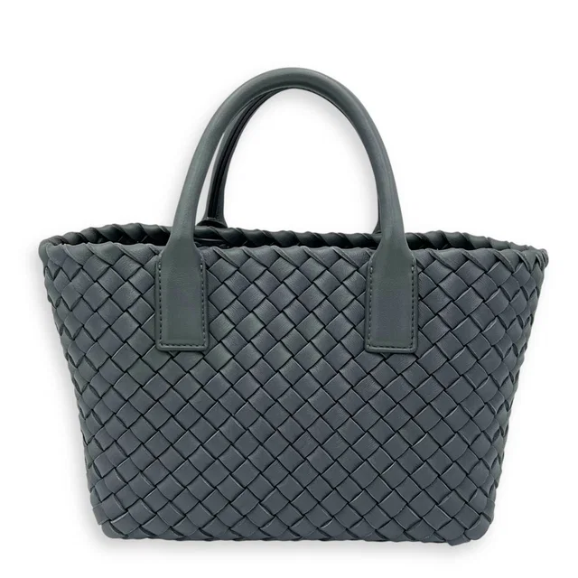 Bottega Veneta Cabat Top Handle Bag Grey in Grey Lambskin from Luxury Promise