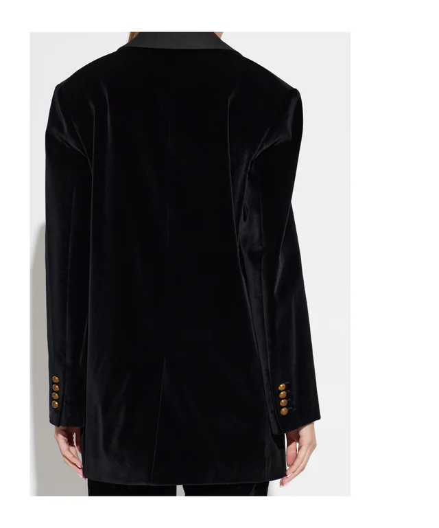 Etro long double-breasted stretch cotton velvet jacket, photo 3 of 4 from SENSER