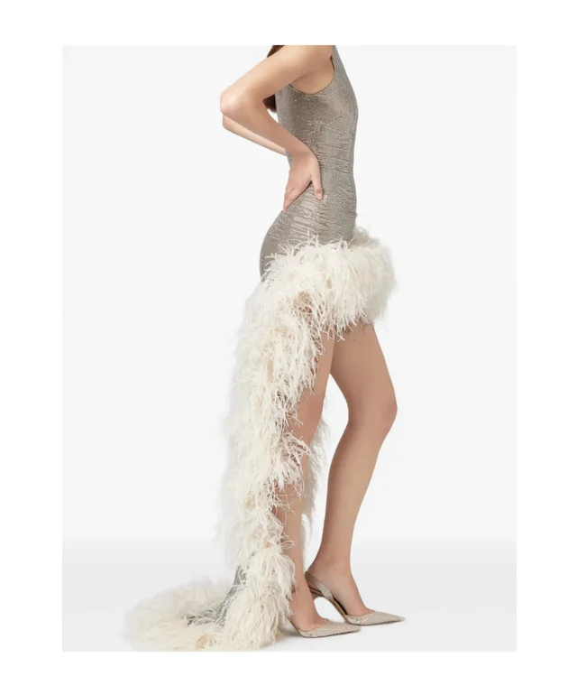 Giuseppe Di Morabito Feather Trim Embellished Dress, photo 2 of 4 from SENSER