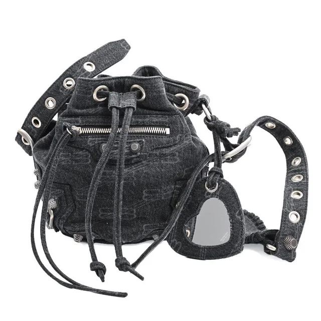 Balenciaga Shoulder Bag Le Cagole in Denim from The Reluxe