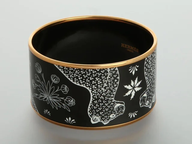 Hermès Extra Wide Les Léopards Enamel Bangle from Ann's Fabulous Finds, photo 3 of 5