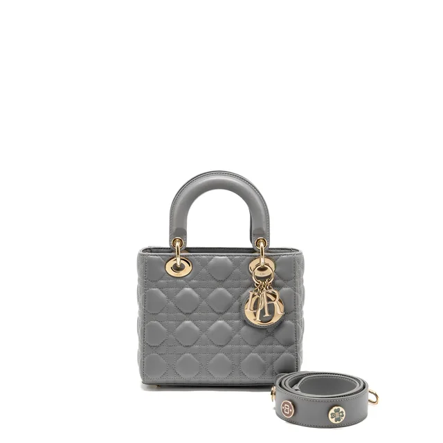 Small Lady Dior My ABCDIOR Bag Lambskin Grey LGHW in Grey Lambskin from EMIER