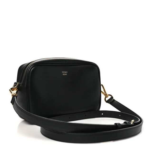Fendi Vitello Century Bi-Color FF 1974 Embossed Mini Camera Case Maya Black in Black Calfskin from FASHIONPHILE, photo 3 of 11