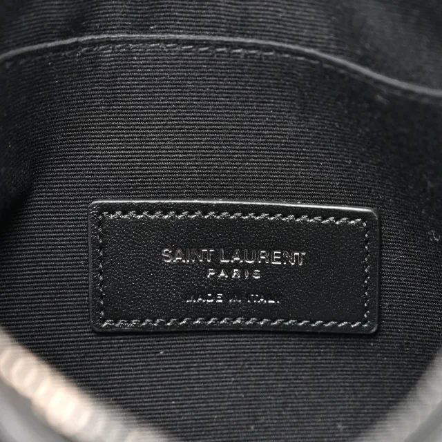 Saint Laurent Crinkled Calfskin Matelasse Monogram Niki Bill Pouch Black in Black Calfskin from FASHIONPHILE, photo 6 of 7