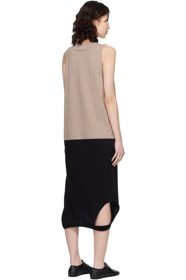 MM6 Maison Margiela Black & Taupe Multi Wear Midi Dress, photo 3 of 4 from SSENSE