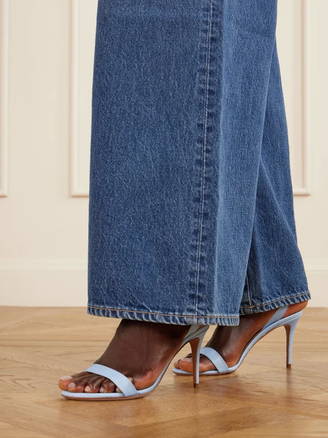 AQUAZZURA So Nude 85 raffia slingback sandals in Blue, photo 2 of 2 from NET-A-PORTER (Canada)