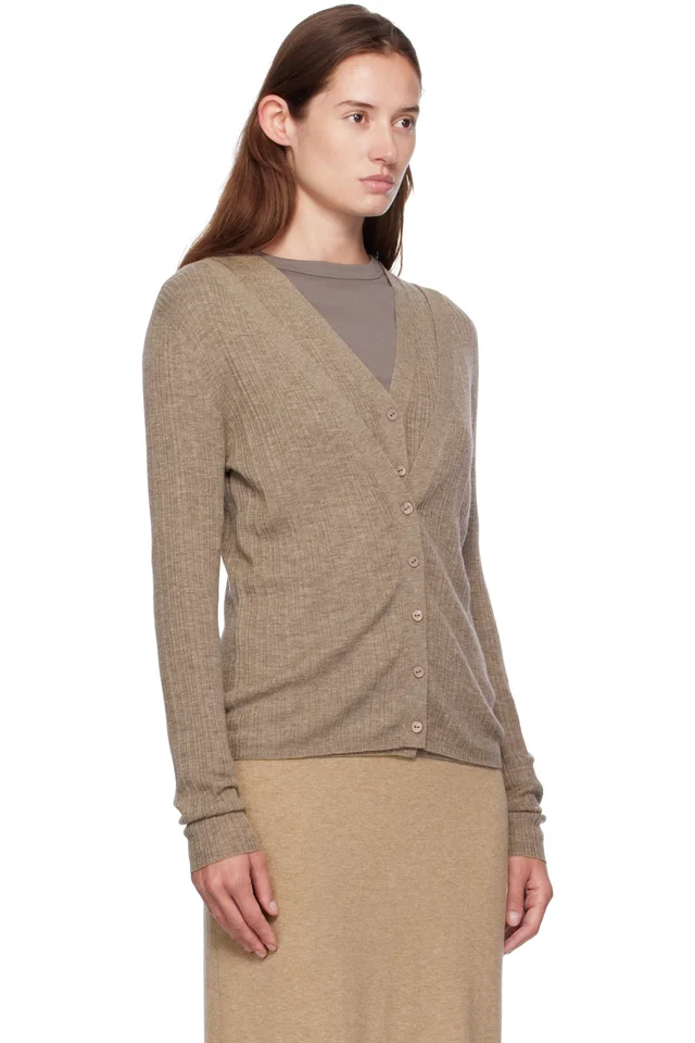 LISA YANG Taupe Vanna Cardigan, photo 2 of 4 from SSENSE