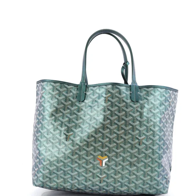 Goyard Saint Louis Tote Iridescent Coated Canvas PM in green Coated canvas from Rebag