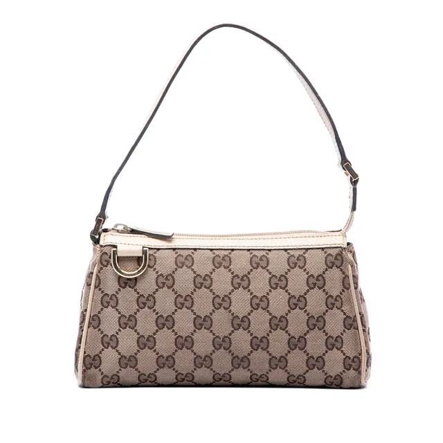 Beige Gucci GG Canvas Abbey D Ring Pochette Handbag in Beige Canvas from Designer Revival, photo 1 of 1