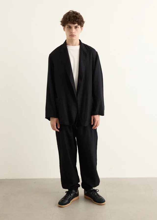 Comoli Cashmere Silk Garment Dyed Drawstring Pants in Blue from Incu, photo 1 of 1