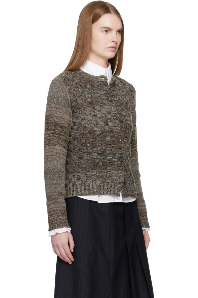 Maison Margiela Brown Knit Cardigan, photo 2 of 4 from SSENSE