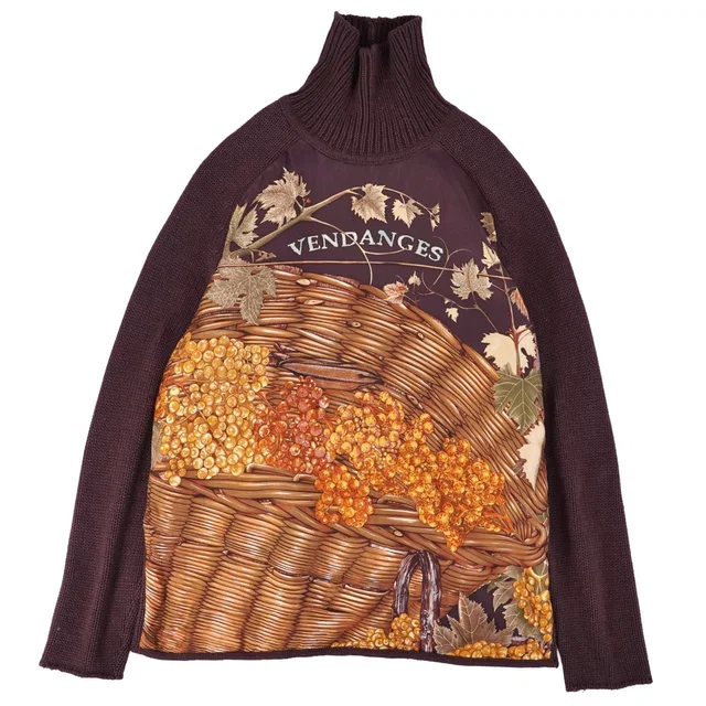 Hermès Knit Martin Margiela Era Sweater High Neck All Over Pattern in Silk from The Reluxe