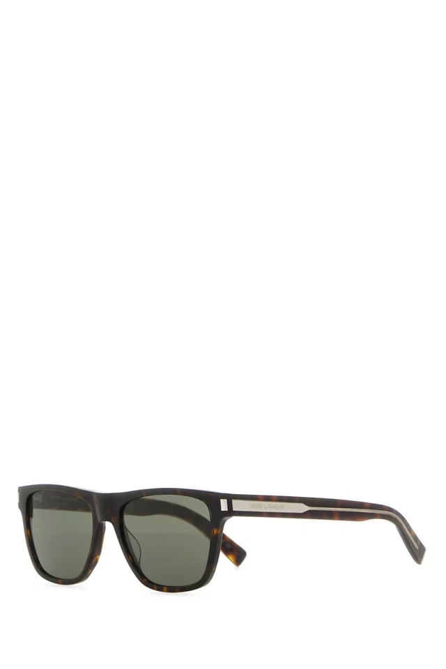 Saint Laurent Tortoiseshell Acetate Sunglasses — Brown Exterior in Brown from HEWI
