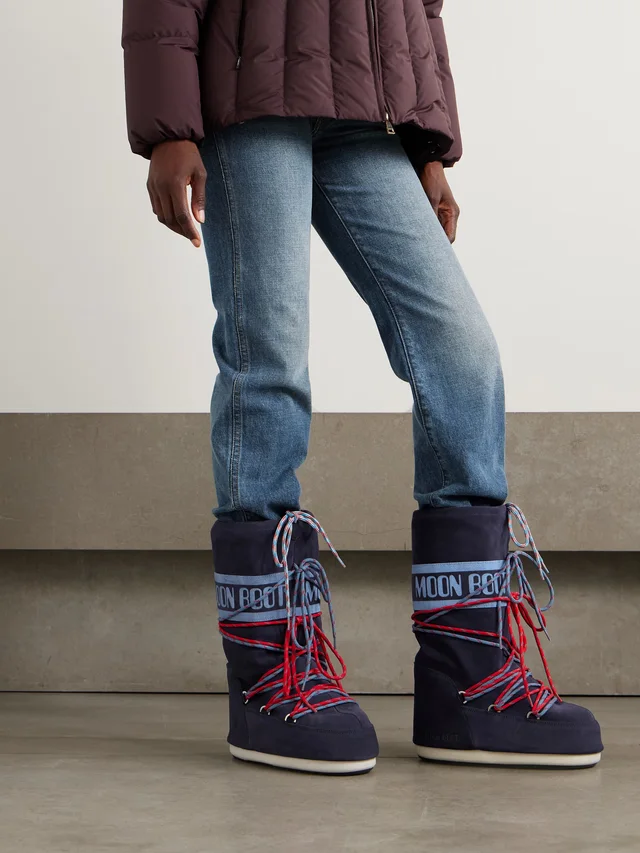 MOON BOOT Icon suede snow boots in Blue, photo 2 of 2 from NET-A-PORTER (Canada)