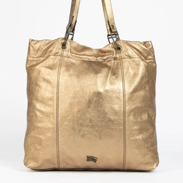 Burberry Metallic Gold Leather Elmgate Tote Bag in Gold Leather from Labellov