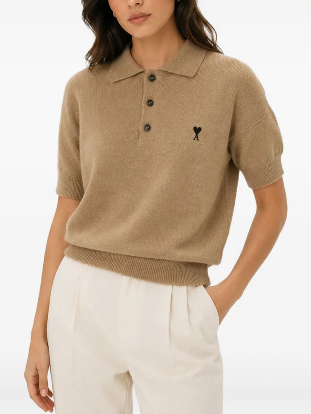 Ami Paris AMI Logo Knit Polo Knitted Top, photo 2 of 2 from SENSER