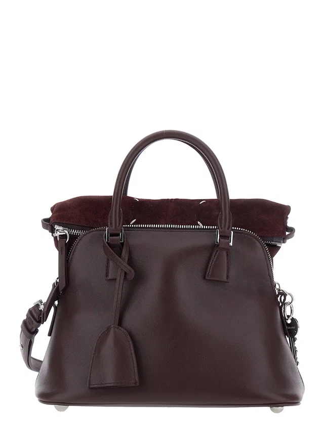 Maison Margiela Calf Leather Top Handle Bag — Burgundy in Burgundy Calfskin from HEWI
