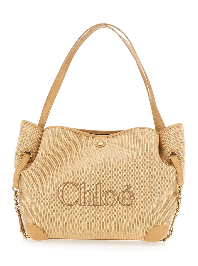 Chloé Raffia-Effect Fabric Tote Bag — Beige (raffia Effect) in Beige Raffia from HEWI