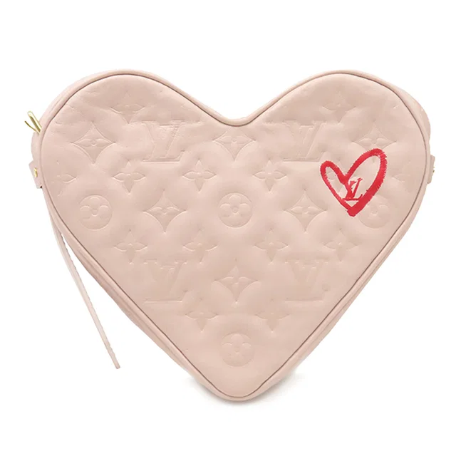 Pink Louis Vuitton Monogram Embossed Lambskin Fall In Love Sac Coeur Crossbody Bag in Pink Lambskin from Designer Revival