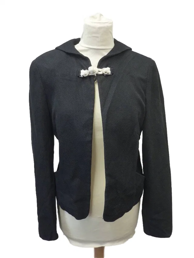 Giorgio Armani Vintage Toggle Feature Jacket Black Size: 10 in Black Resin from Oxfam Online Shop
