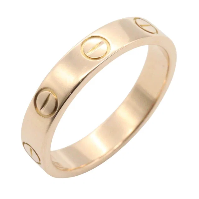 Cartier Mini Love Au750 Pink Gold Ring Size 10 in Pink from LuxUness