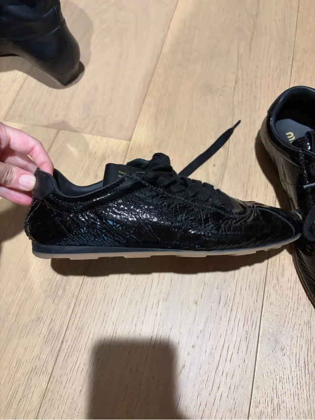 Miu Miu Patent Leather Athletic Sneakers in black Patent leather from Poshmark