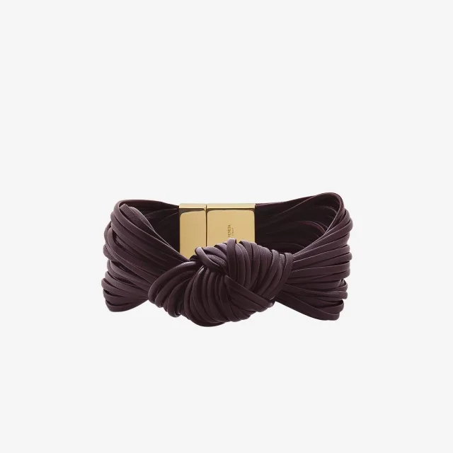 Bottega Veneta Leather Knot Bracelet — Red Lambskin Bracelets in Red Lambskin from HEWI, photo 3 of 3