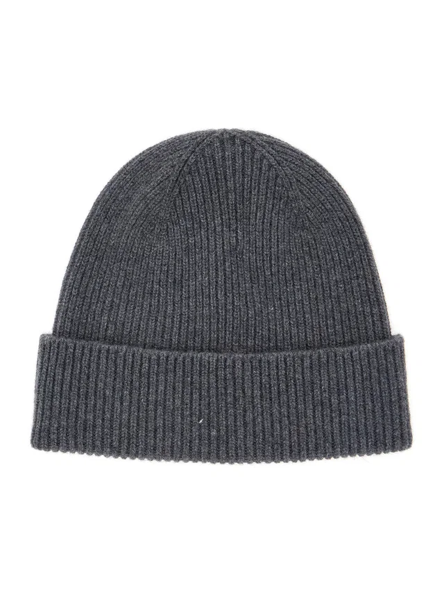 Gucci 834190 Cashmere Ribbed-Knit Beanie — Gray Beanies in Grey Cashmere from HEWI