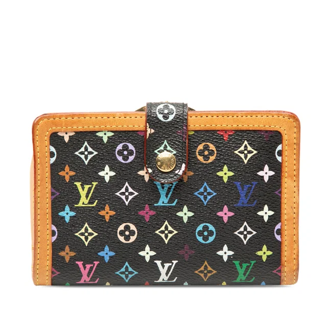Black Louis Vuitton Monogram Multicolore Viennois Continental Wallet Small Wallets in Black Canvas from Designer Revival