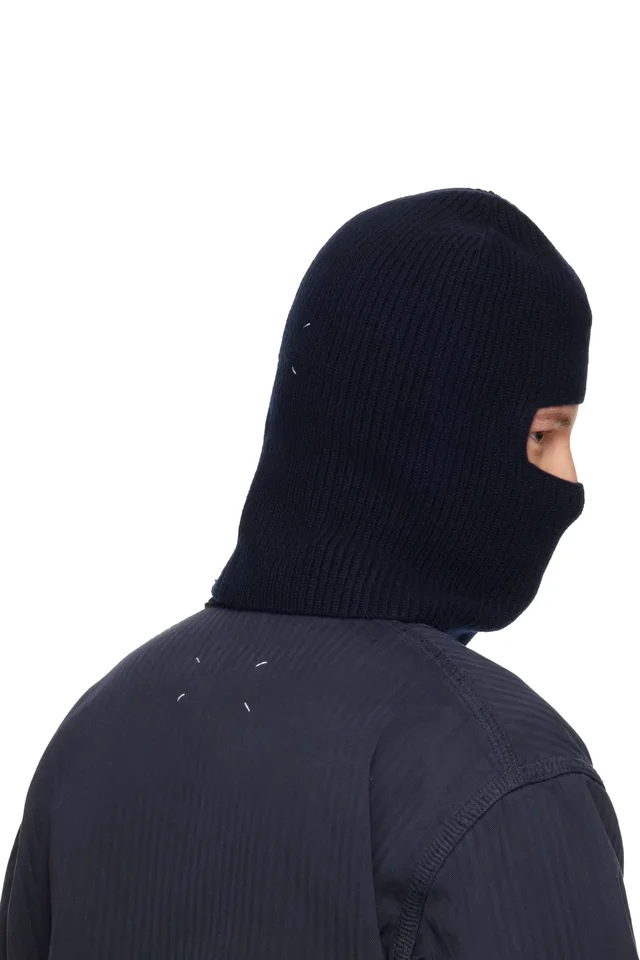Maison Margiela Navy Virgin Wool Balaclava, photo 3 of 3 from SSENSE