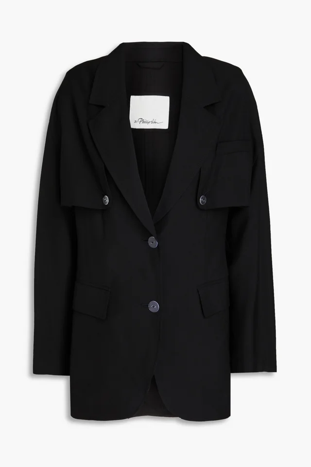 3.1 Phillip Lim Wool-Blend Tailored Blazer with Detachable Panel in Black from THE OUTNET, photo 1 of 1