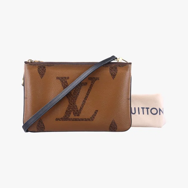 Louis Vuitton Pochette Double Zip Monogram Brown Giant in Brown from The Reluxe
