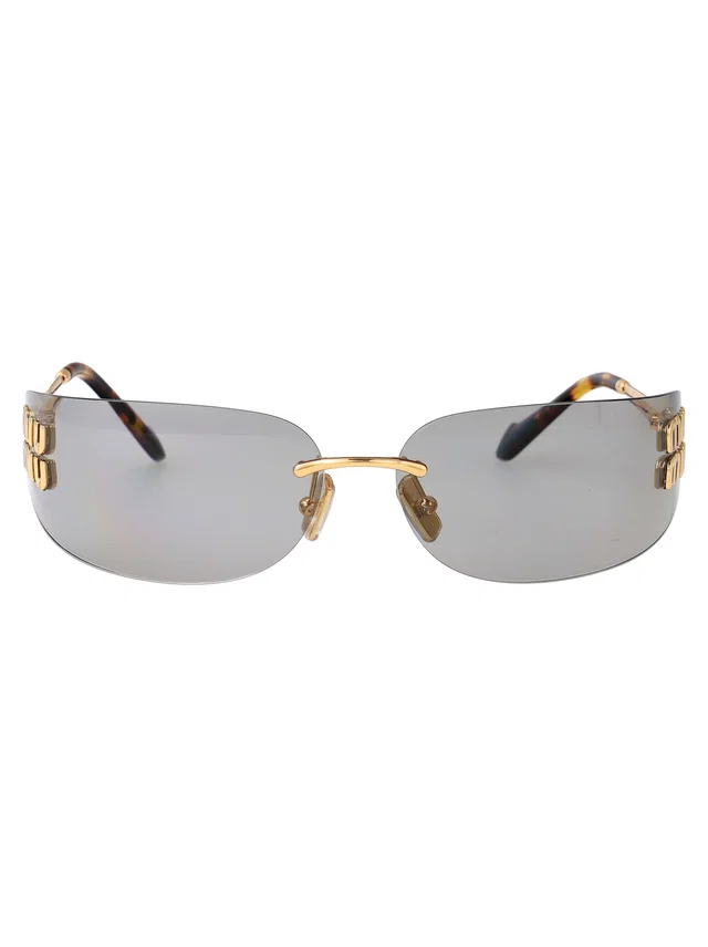 Miu Miu 0mu Gold Metal Frame Sunglasses in Gold from HEWI