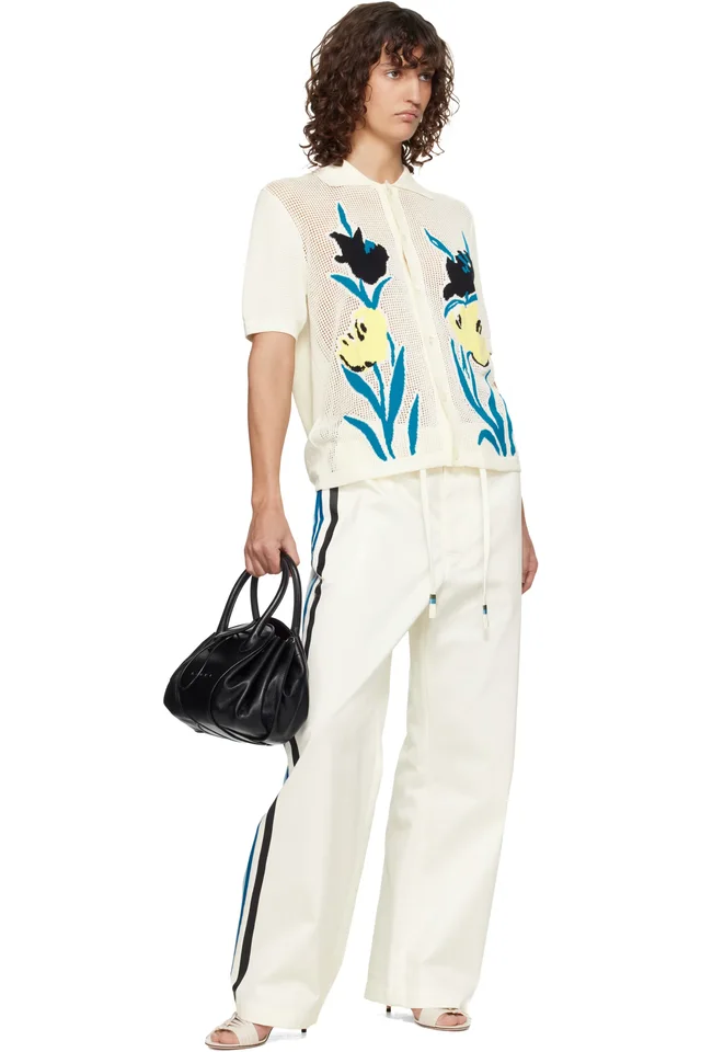 Marni Beige Polo-Collar & Flowers Shirt, photo 4 of 4 from SSENSE