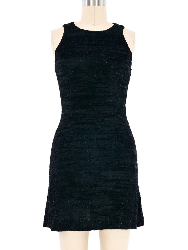 Versus Versace Velvet Burnout Mini Dress in Velvet from Arcade Vintage