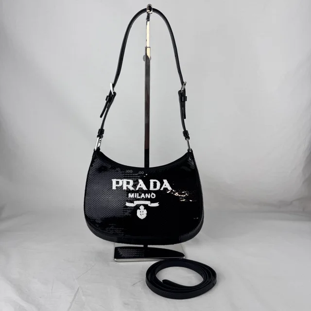 Prada Cleo Sequin/Embellished Shoulder Bag from Reowned