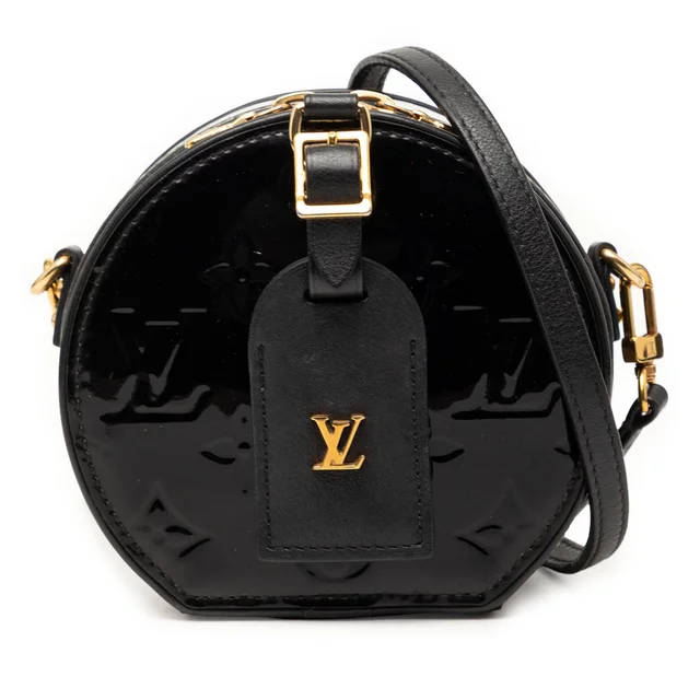 Black Louis Vuitton Monogram Vernis Mini Boite Chapeau Souple Crossbody Bag in Black Leather from Designer Revival, photo 1 of 1