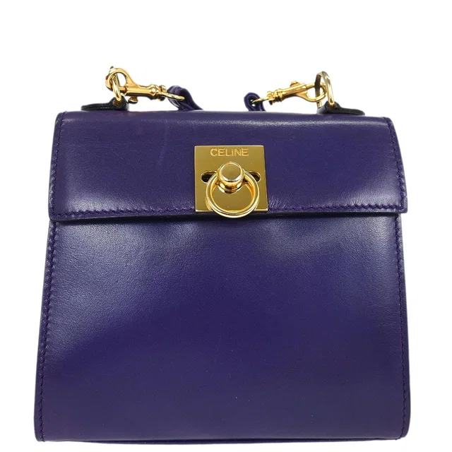 Celine Purple Leather Shoulder Bag in Purple Leather from AMORE Vintage Tokyo