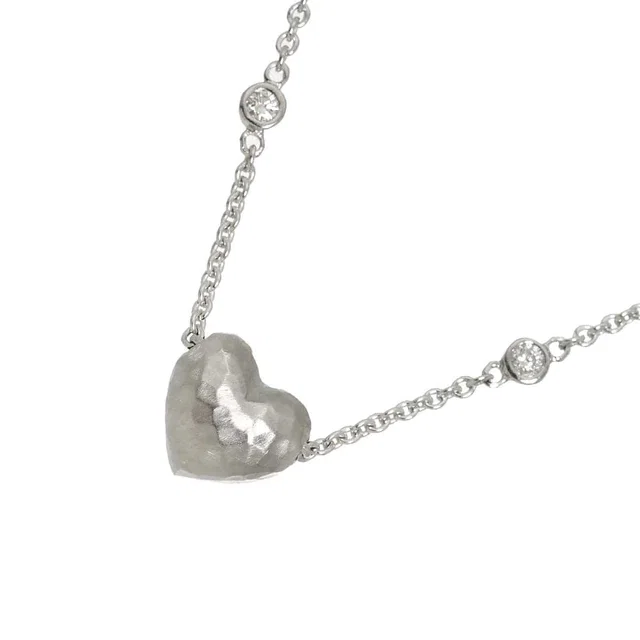 Tiffany & Co. Heart Diamond Necklace 18K WG White Gold 750 90318409 in White from Luxury Promise