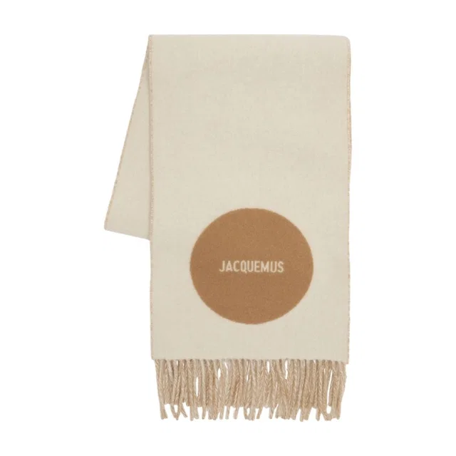 Jacquemus Scarf — Beige Wool Scarfs in Beige Wool from HEWI