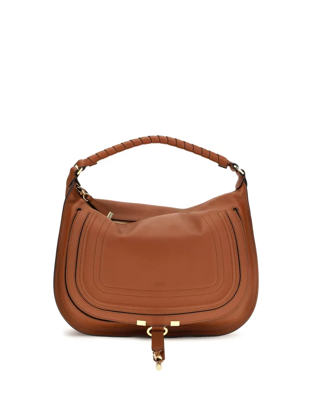 Chloé Marcie Shoulder Bag — Brown Calf Leather Bos Taurus in Brown Calfskin from HEWI