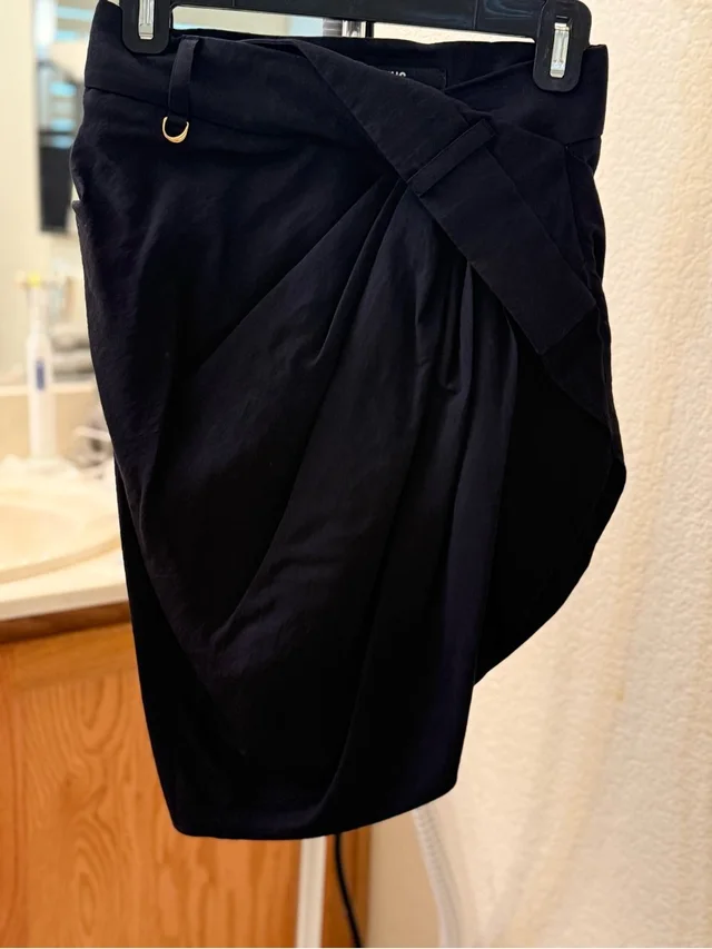 Jacquemus Black Draped Pencil Skirt With Ring Detail in blue|black from Poshmark
