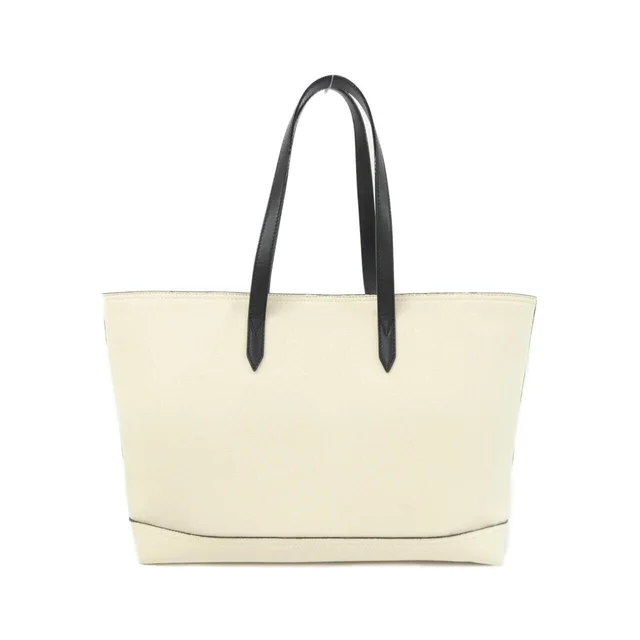 Jimmy Choo Hand bag in WHITE+BLACK (white + black) / SILVER (silver) metal fittings canvas from KOMEHYO, photo 2 of 9