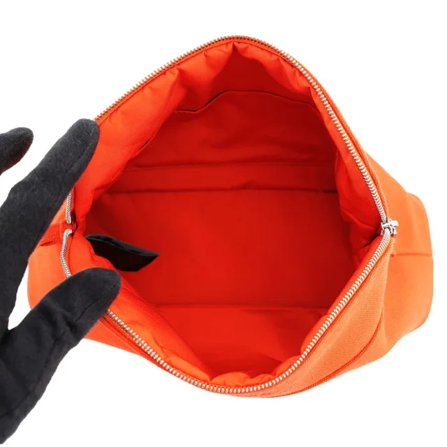Hermès BolidePouch Orange・Feu Cotton100% Size MM in Orange from GALLERY RARE, photo 4 of 9