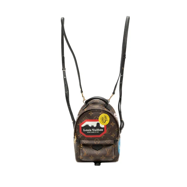 Brown Louis Vuitton Monogram World Tour Mini Palm Springs Backpack in Brown Coated canvas from Designer Revival