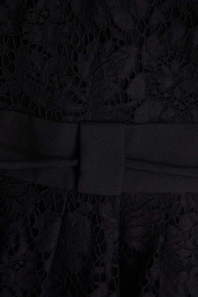 Valentino Garavani Belted Cotton-Blend Corded Lace Mini Dress, photo 4 of 4 from THE OUTNET