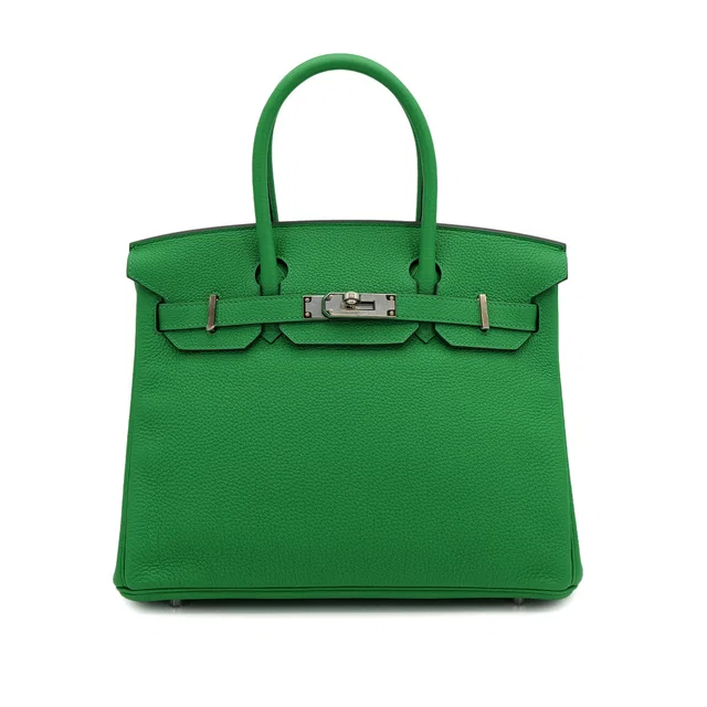 Hermès Birkin 30 Verso Bambou Caramel Togo Hand Bag Y Palladium Hardware in Togo leather from Luxury Promise