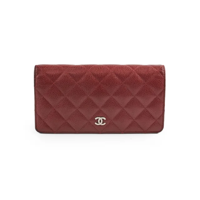 Chanel Long Wallet Red Caviar - Series 18 in Red Caviar leather from The Purse Affair