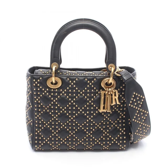 Lady Dior Studded 2-Way Handbag, Leather, Women's, Black in black Leather from Poshmark, photo 1 of 1