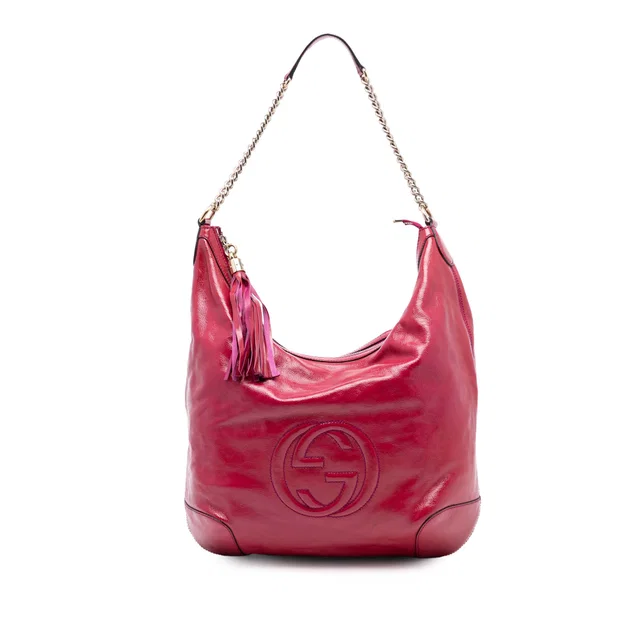 Red Gucci Patent Soho Shoulder Bag in Red Patent leather from Designer Revival